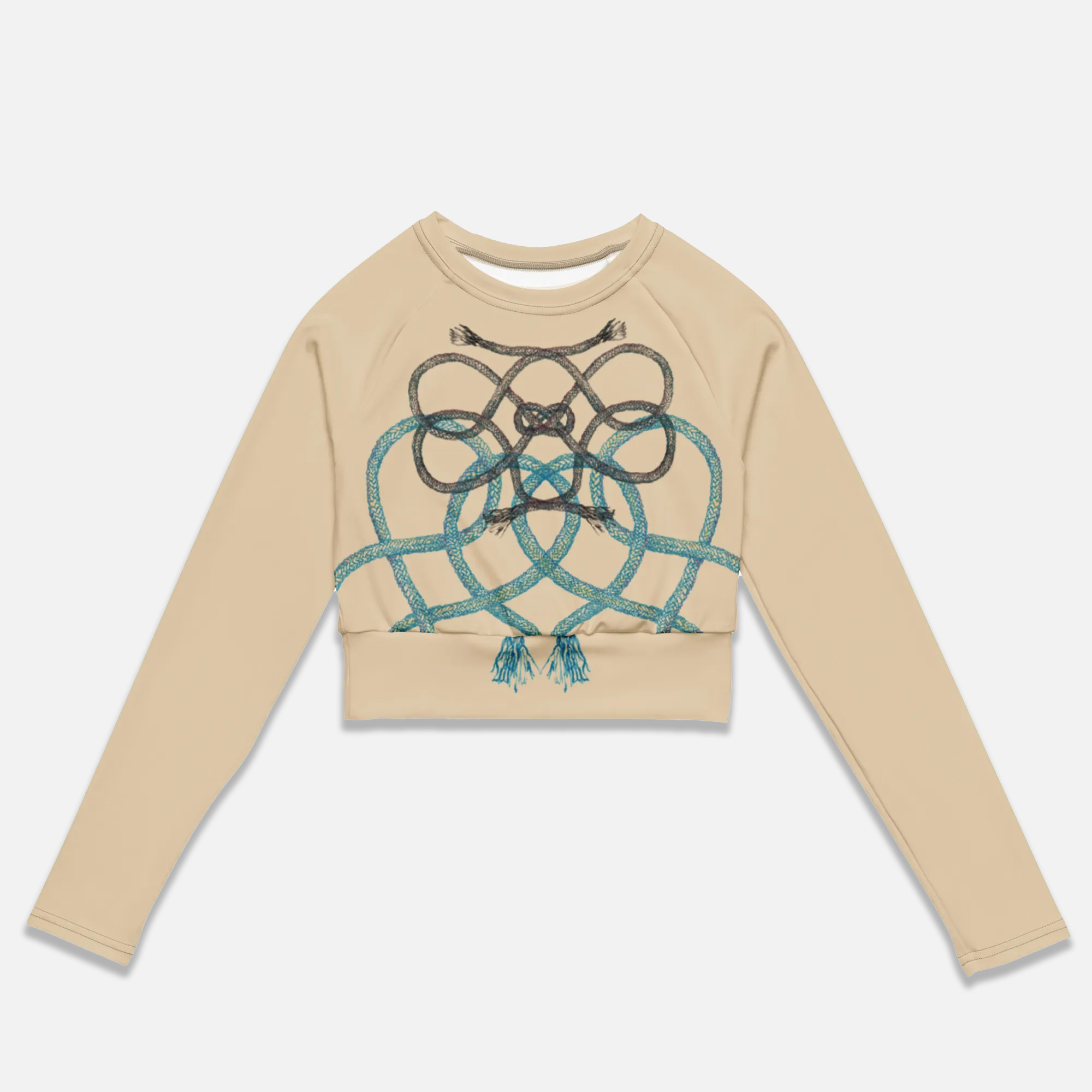 Rope + Hearts cropped long-sleeved tee